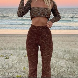SOLD ON DEPOP Verge Girl Beach House Knit Pants in Chocolate